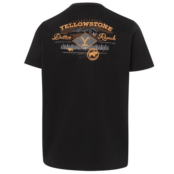 Official unisex Yellowstone Tee Dutton Ranch in Black