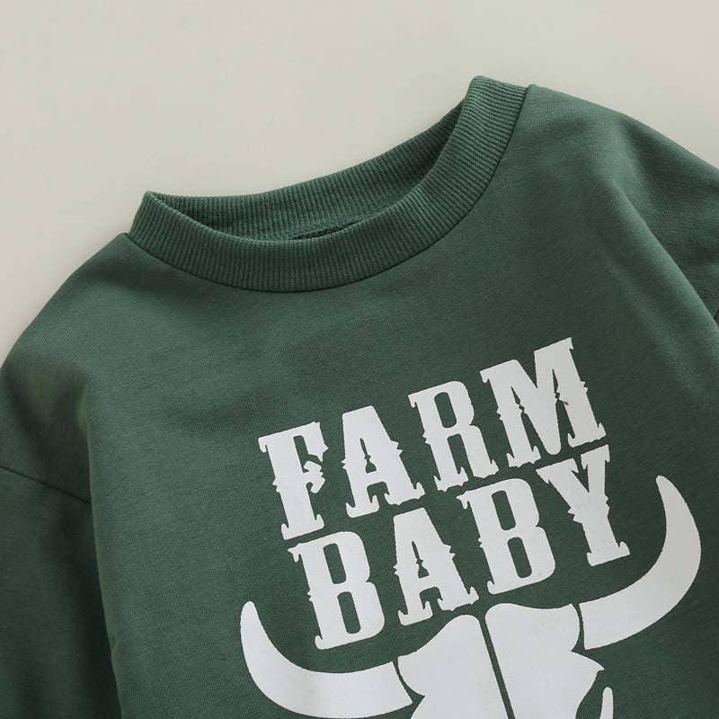 Farm Baby Sweater Romper in Green