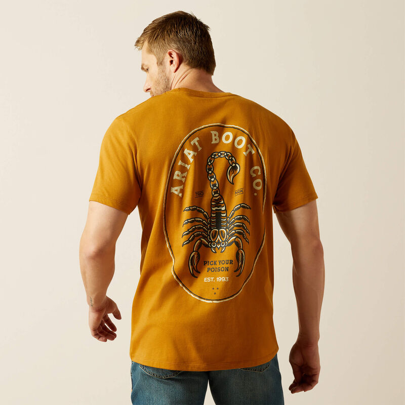 Ariat Mens Scorpion Seal T-Shirt 10062420 in Bone Brown