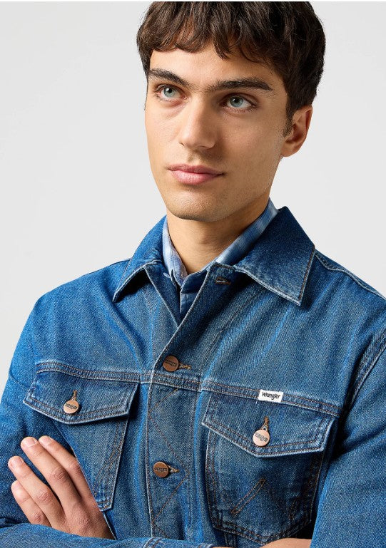 Wrangler Mens Regular Classic Demin Jacket in Stonewash 112362737