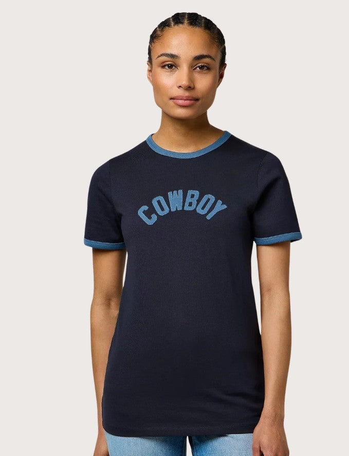 Wrangler Ringer Tee in Navy 112370756