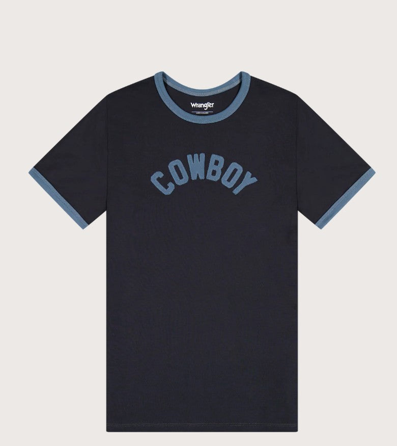 Wrangler Ringer Tee in Navy 112370756