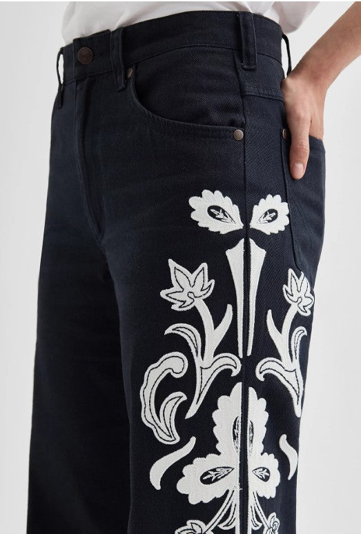 Wrangler Ladies 70's Flare Pant in Dark Navy 112371177
