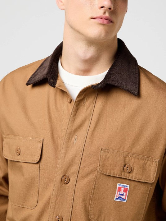 Wrangler Casey Jones Loose Overshirt in Toasted Coconut 112371547