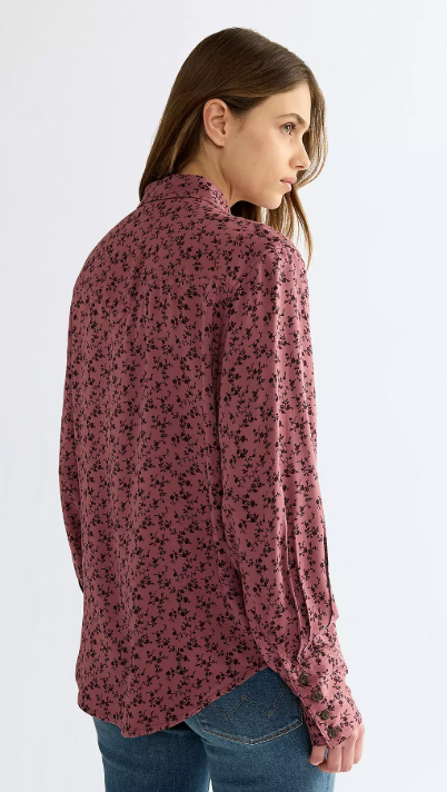 Wrangler 112386786 Regular Drama Collar Shirt in Pink Rose