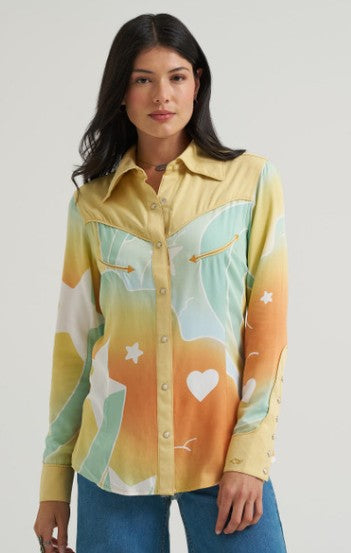 Wrangler 112388942 x Lainey Wilson Rainbow Western Snap Shirt 112380528