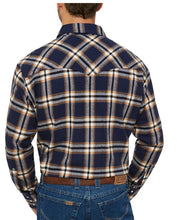 Load image into Gallery viewer, Men&#39;s Ely Cattleman Long Sleeve Brawny Flannel Western Snap Shirt 15201027-99 Navy
