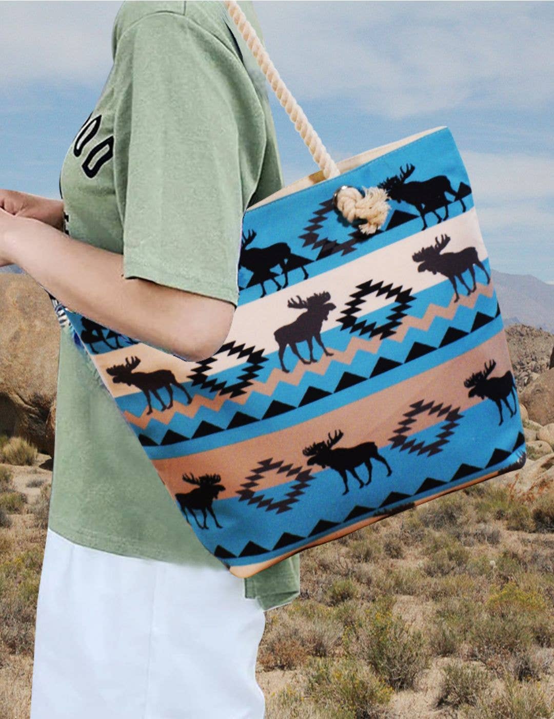 Carryall Tote Bag, Design Blue Moose