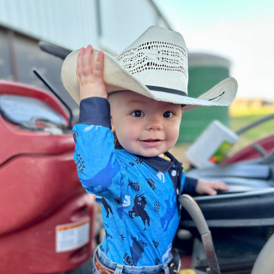 Cowboy Long Sleeve Polo Oneise: 12-18M