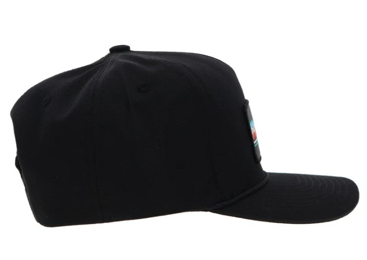 Hooey "Rodeo" Hat Black w /Serape Rectangle Patch 2353T-BK
