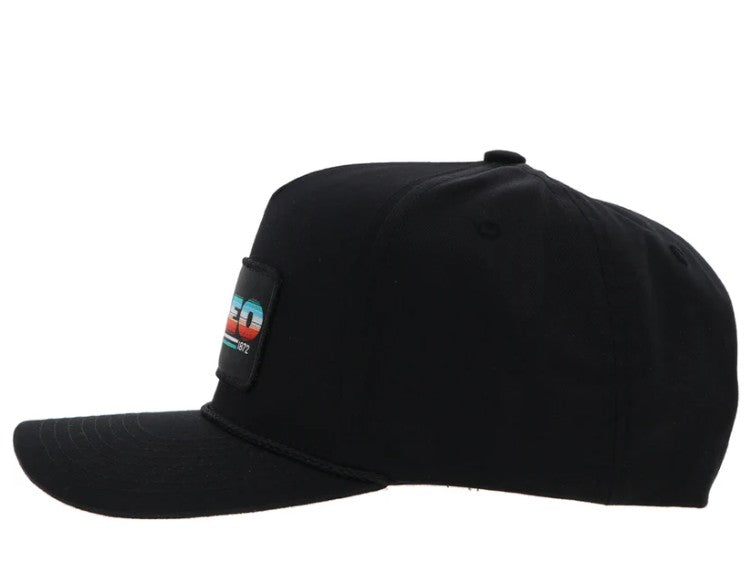 Hooey "Rodeo" Hat Black w /Serape Rectangle Patch 2353T-BK
