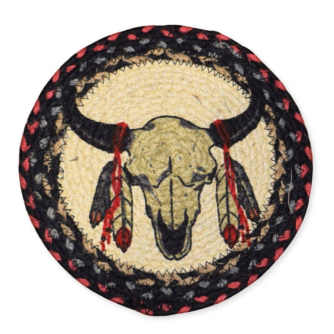 Braided Jute Round Trivets, Design 30