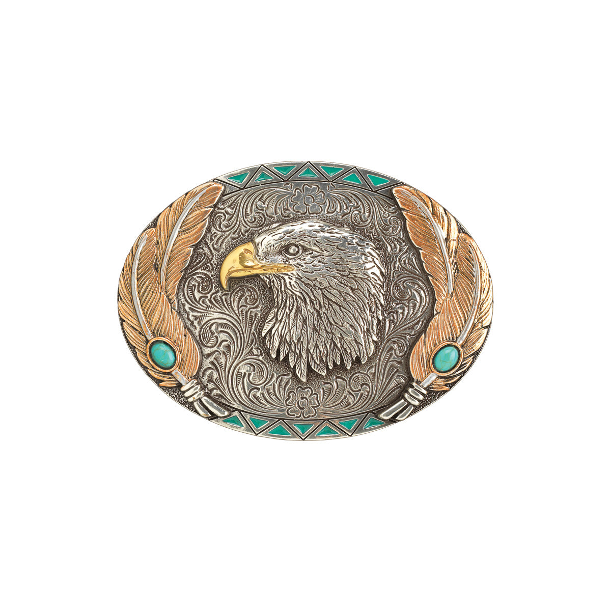 Nocona 3700017 Buckle Oval Eagle Feathers