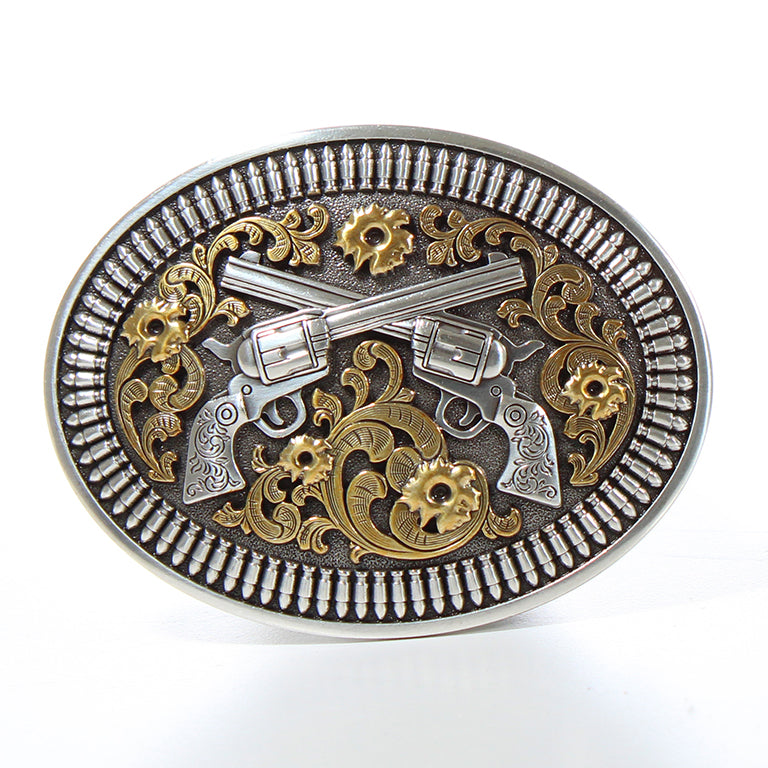 M&F Nocona Nocona Oval Floral Revolvers Buckle 37009