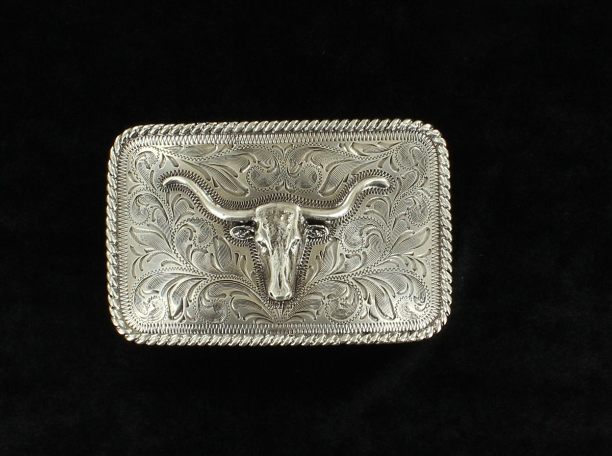 M&F 37524 Rectangle Longhorn Nocona Buckle