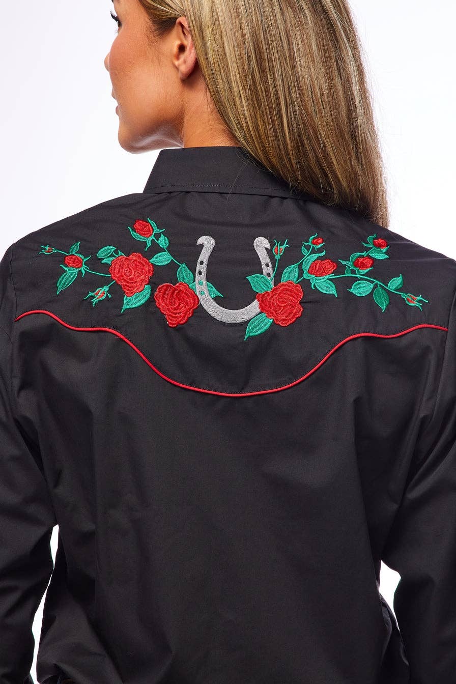 Women's Embroidered Western Inspired Snap Shirt LS500-510