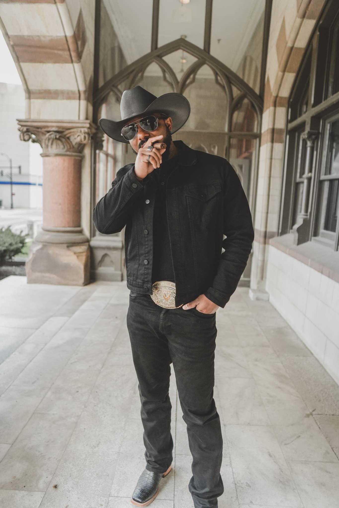 American Hat Makers Pioneer Black Straw Cowboy Hat
