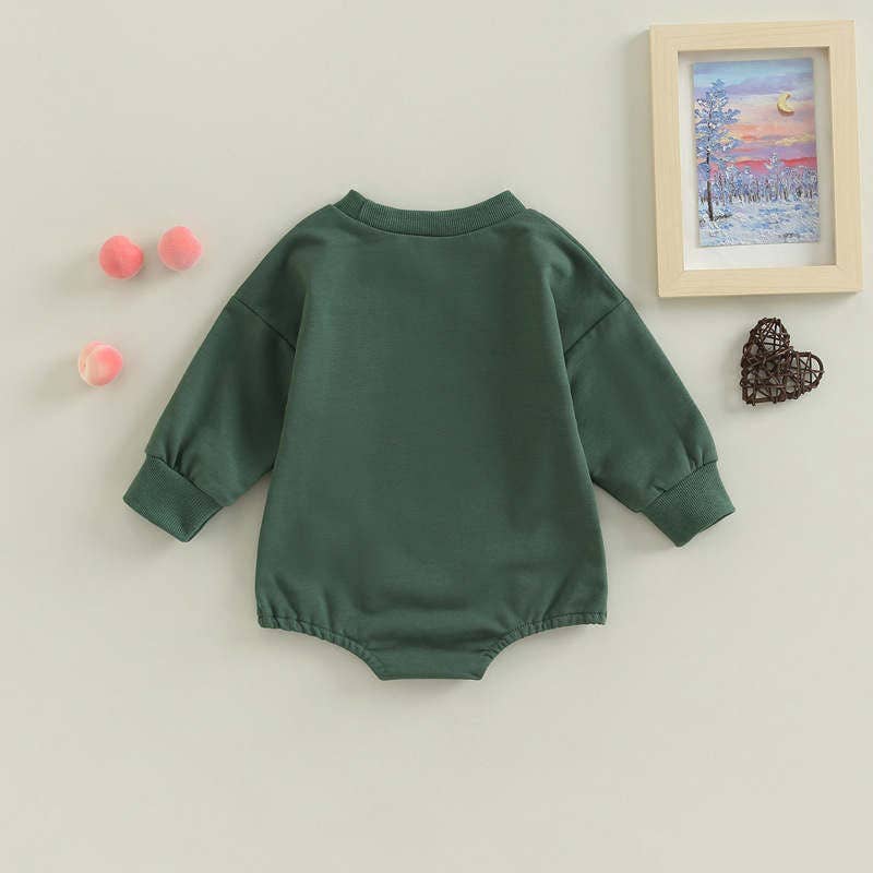 Farm Baby Sweater Romper in Green