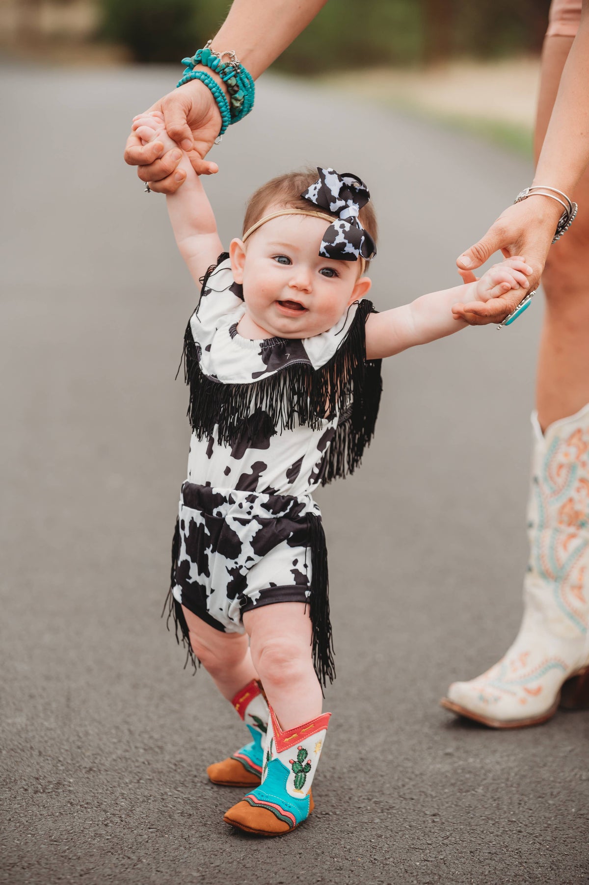 Shea Baby Baby Black Cowprint Bummers B11