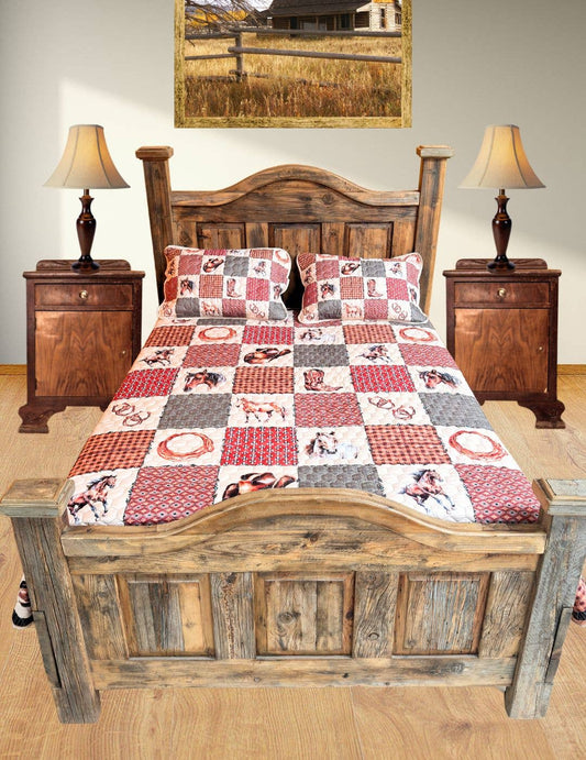 3pc Premium Quilted Bedding Set Western Inspired