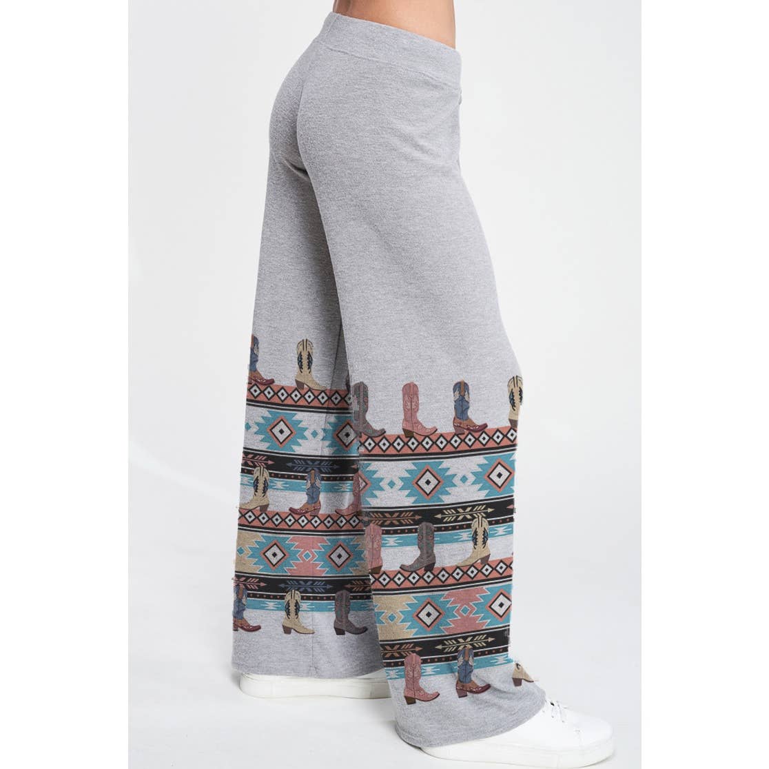 Boots Aztec print soft lounge wear set in Heather Grey TB625G12301A
