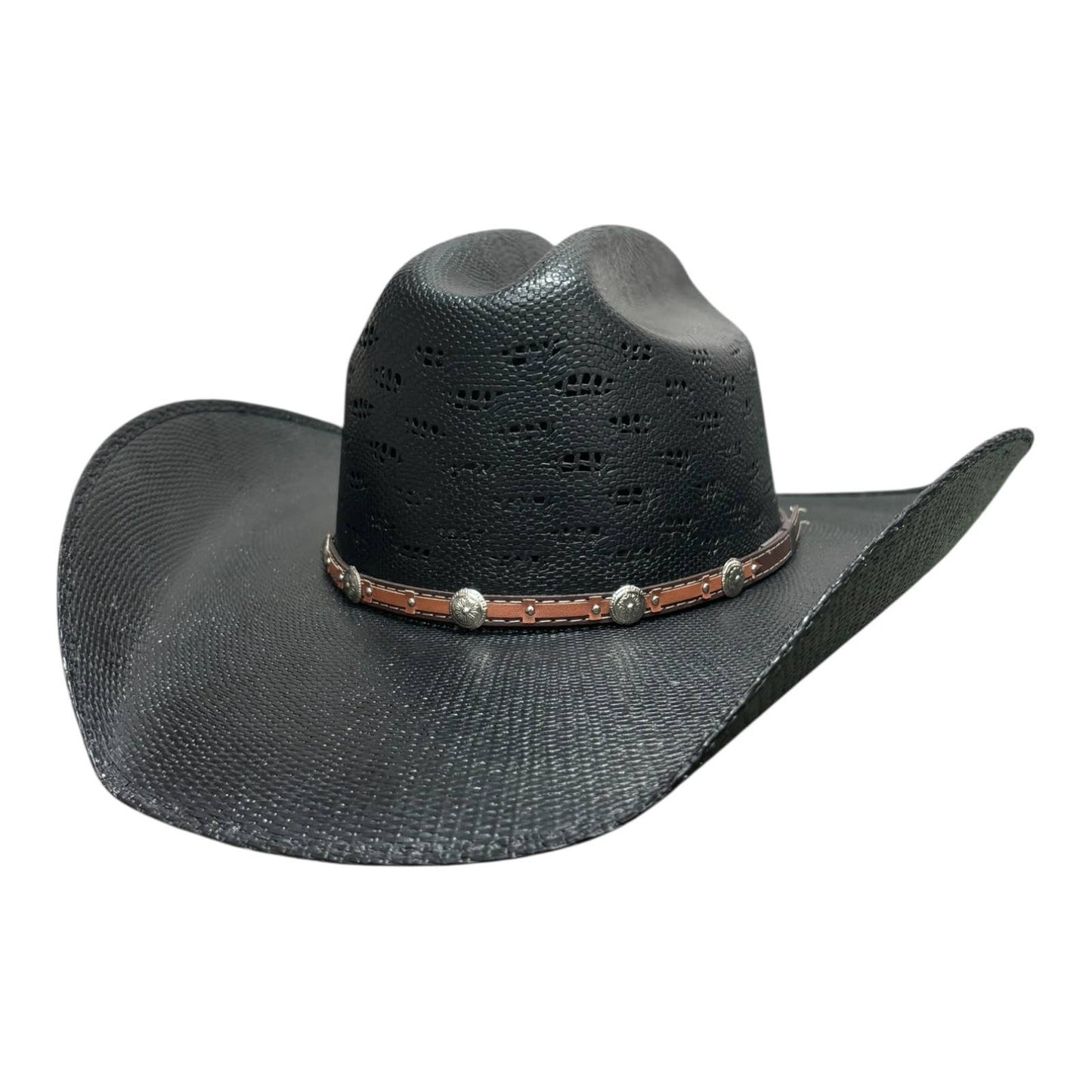 American Hat Makers Straw Cowboy Hat Coyote in Black