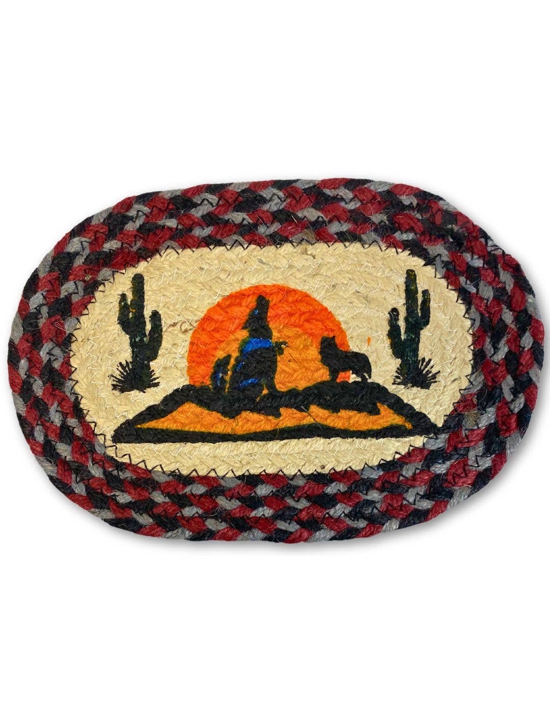 El Paso Braided Jute Oval Trivets, Design #19
