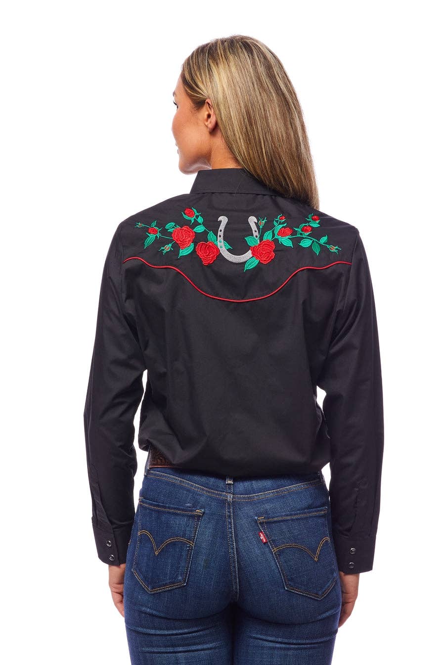 Women's Embroidered Western Inspired Snap Shirt LS500-510