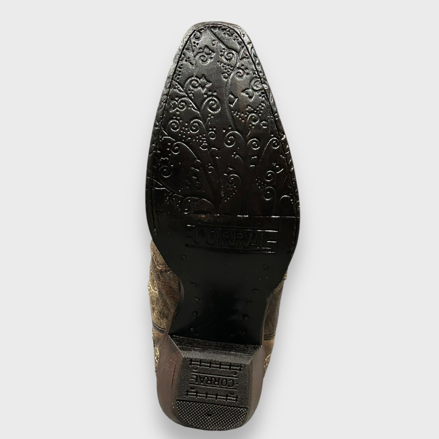 Corral A3569 Black Glitter Inlay Floral Overlay with Crystals and Studs Snip Toe Cowboy Boots