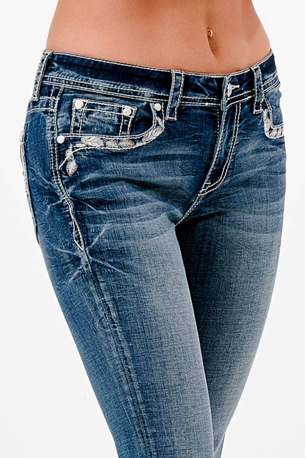 Grace In LA Aztec Modify Mid-Rise Boot Cut EB-61948