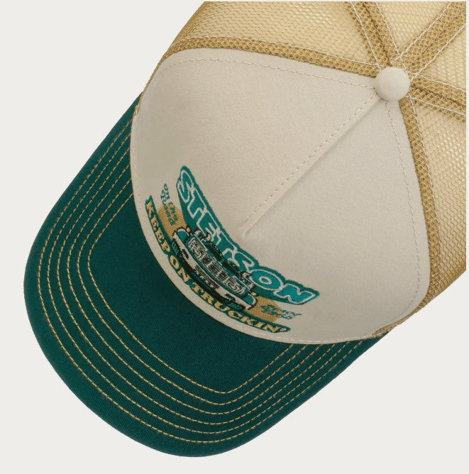 Stetson Trucker Cap in Green & Brown Tones 7761164