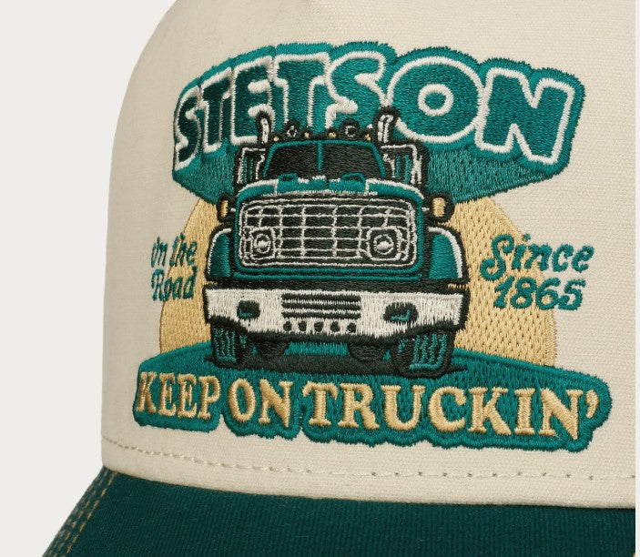 Stetson Trucker Cap in Green & Brown Tones 7761164