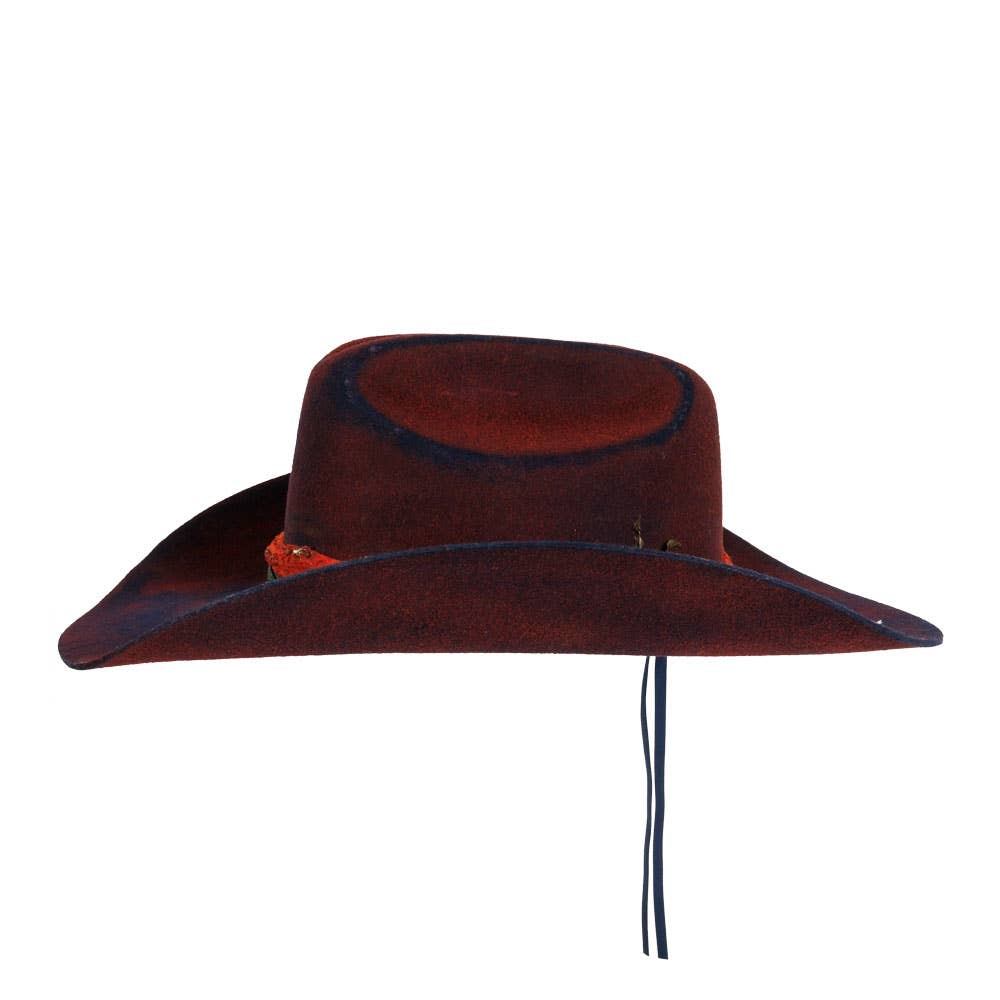American Hat Makers Wool Felt Distressed Cowgirl Hat - Style Skylar: Multicolored