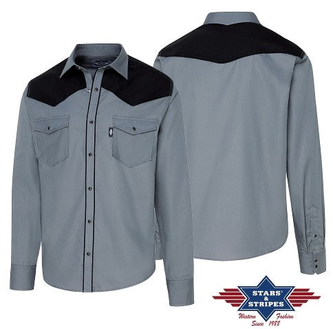 A-19 Black & Grey Mens Western Shirt