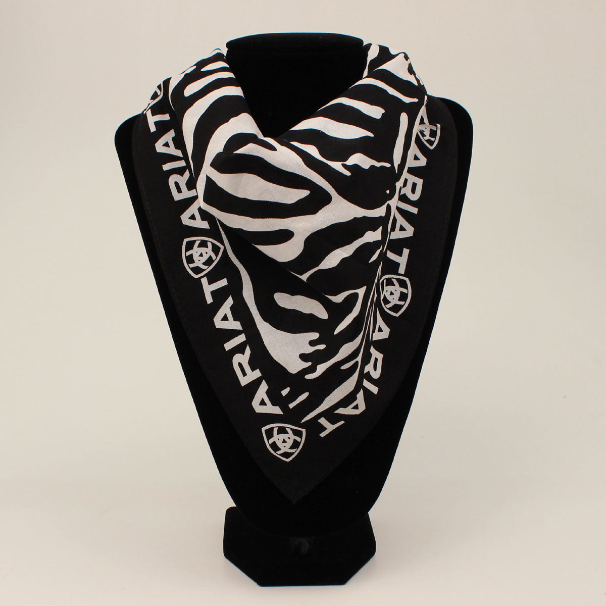 M&F Ariat Branded Black & White Zebra Print Bandana A1109101
