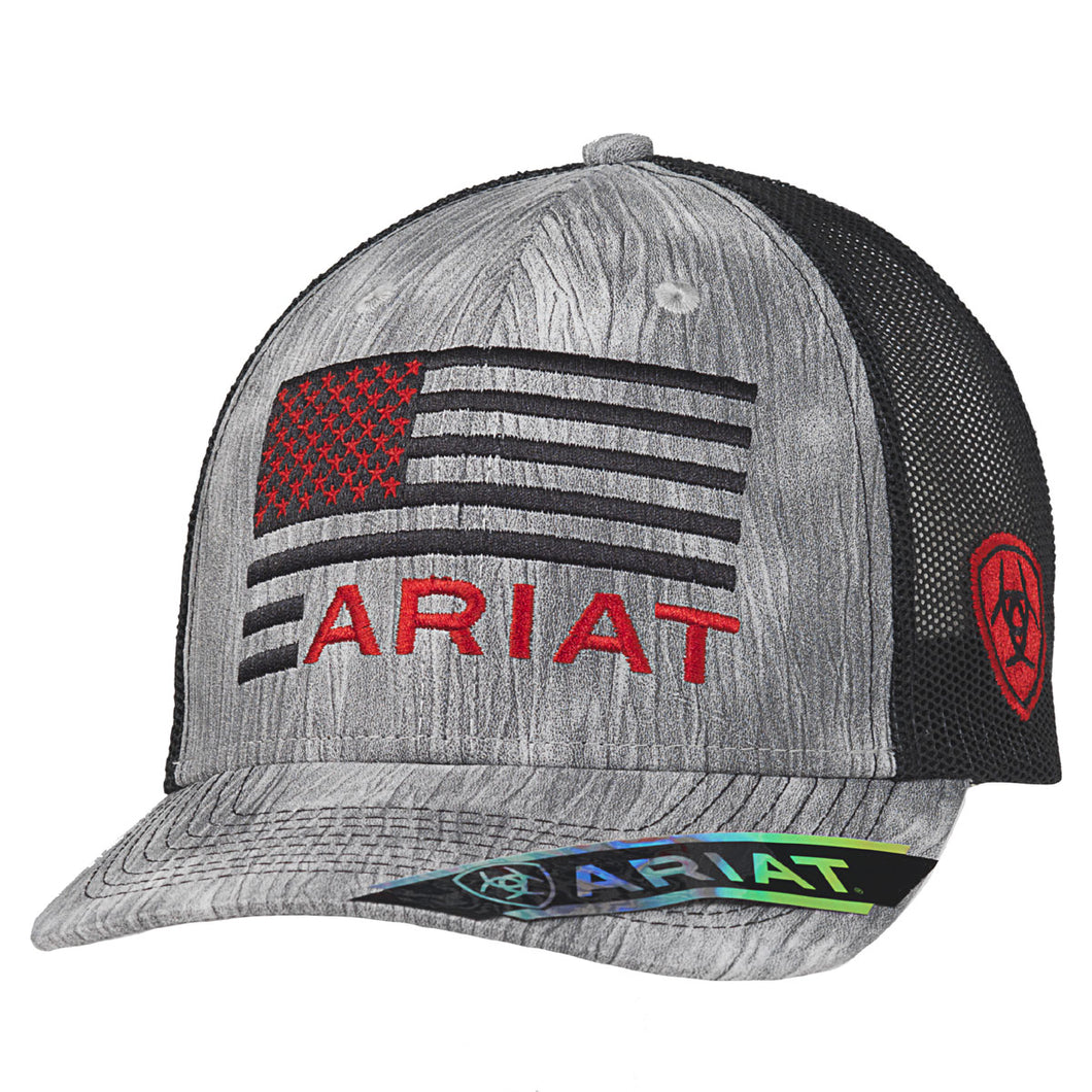 Ariat Snap Back Flag Shield Logo Cap in Grey A300014206