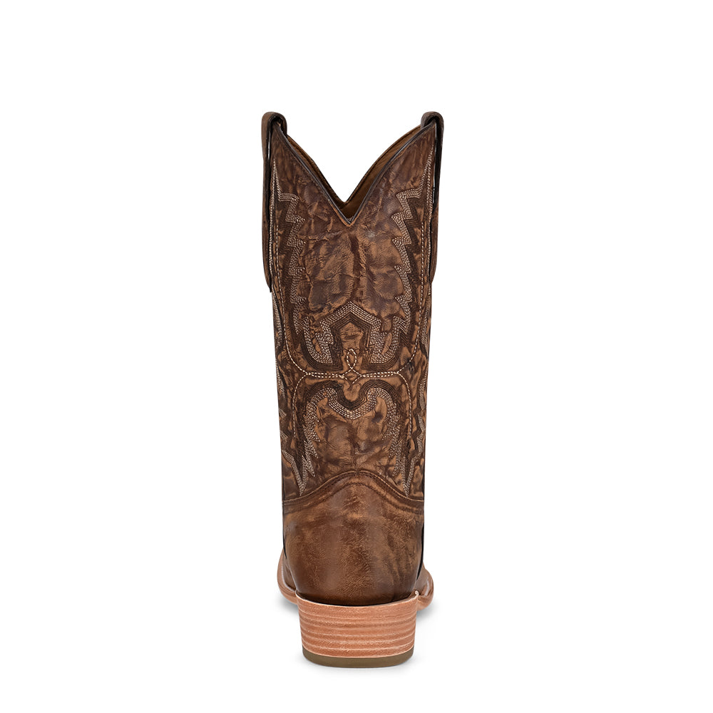 A4229 Men’s Brown Embroidery Narrow Square Cowboy Boots