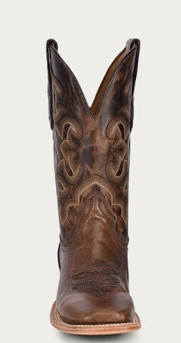 A4264 Men’s Brown Moka Embroidery Wide Square Rodeo Collection Cowboy Boots