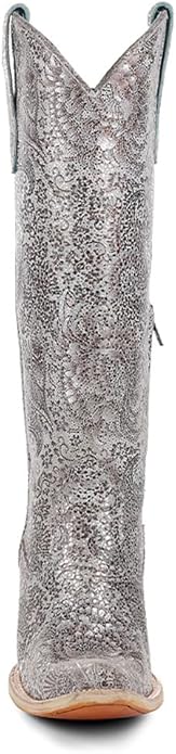Corral A4482 Silver Floral Embroidery Tall Top Ladies Cowboy Boots