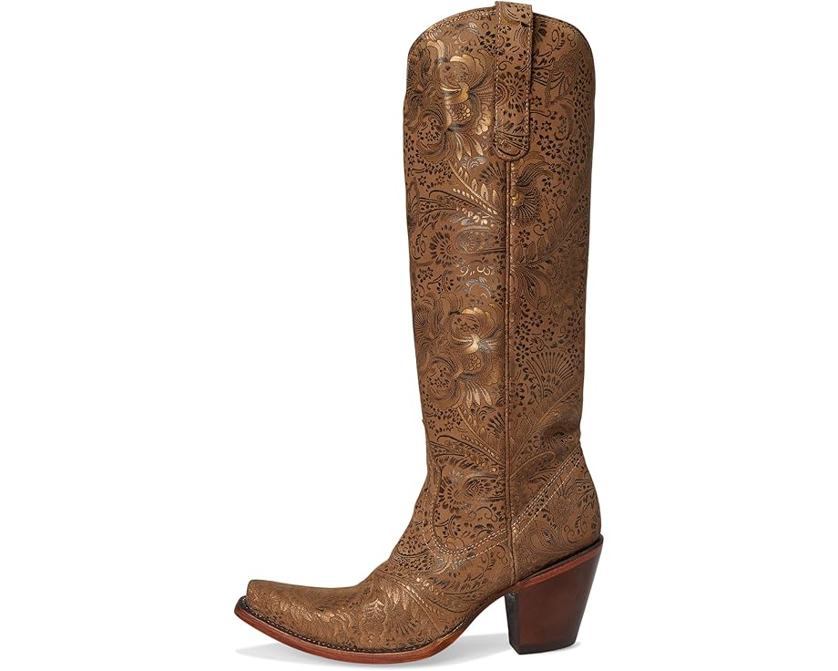 Corral A4588 Sand/Gold Floral Embroidery Tall Top Ladies Cowboy Boots