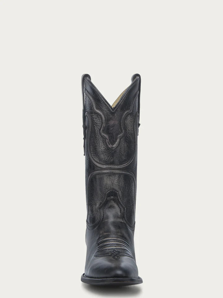 Corral A4691 - Mens Embroidery Distressed Black J Toe Cowboy Boots