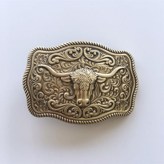 New Western Bull Cowboy Cowgirl Solid Brass Belt Buckle BS016