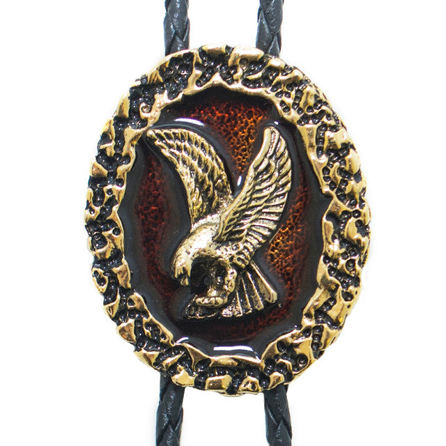 BT-1304 Bronze Eagle Oval Bolo Tie