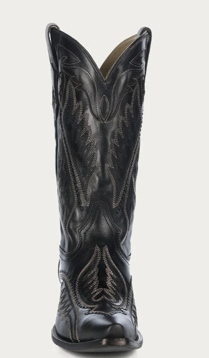 Corral C4149 Mens Woven Detail & Inlay with Black/Blue Embroidery Snip Toe Cowboy Boots
