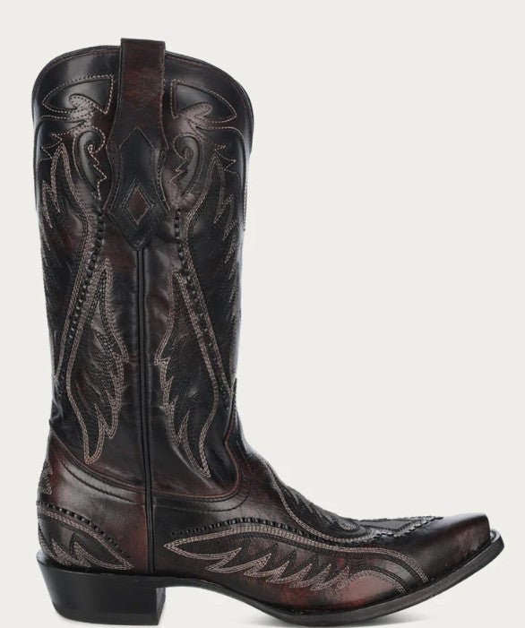 Corral C4150 Mens Woven Detail& Inlay with Brown Embroidery Snip Toe Cowboy Boots