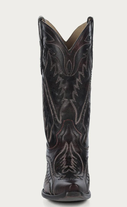 Corral C4150 Mens Woven Detail& Inlay with Brown Embroidery Snip Toe Cowboy Boots