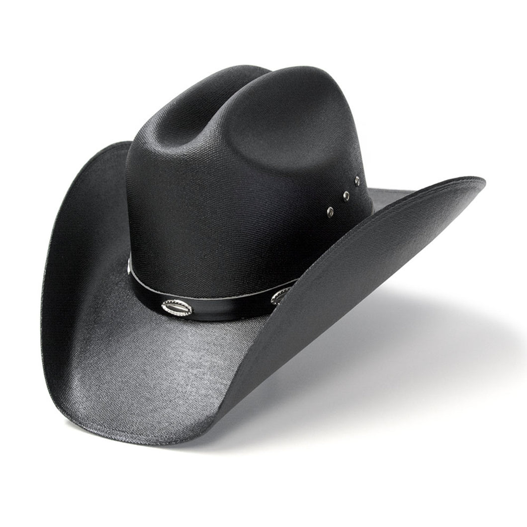 CA-4 Cattleman Straw Hat Silver Conchos in Black
