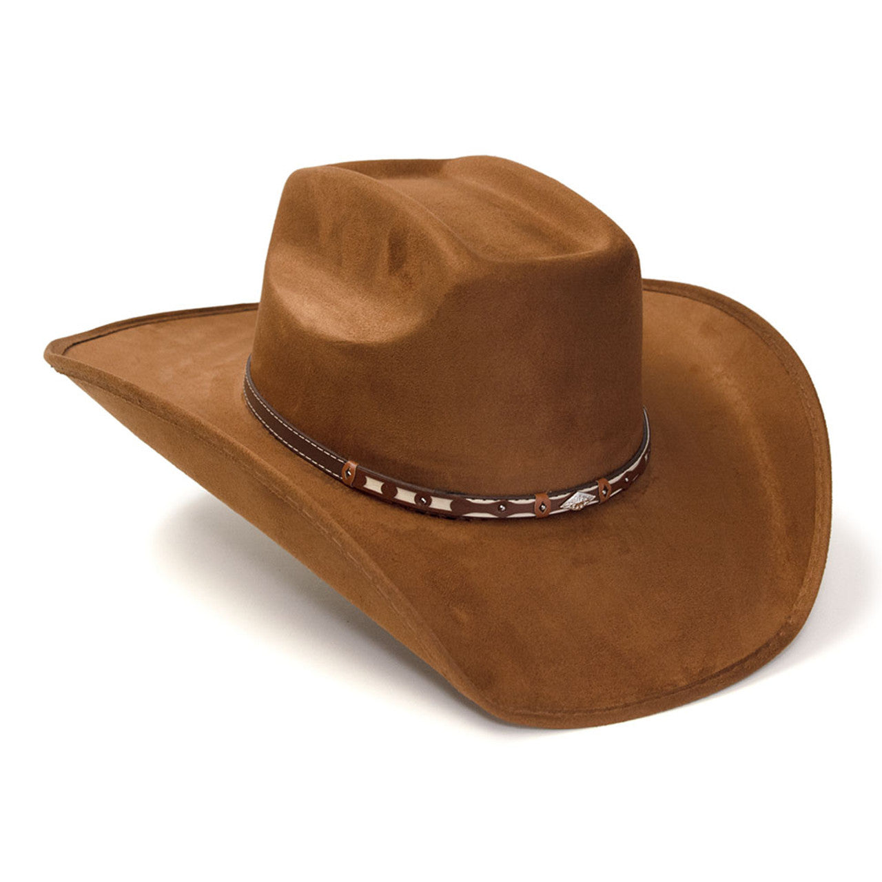 Western Express CL-93 Burnt Sienna Suede Finish Western Wide Cattleman Hat with Leather Hat Band
