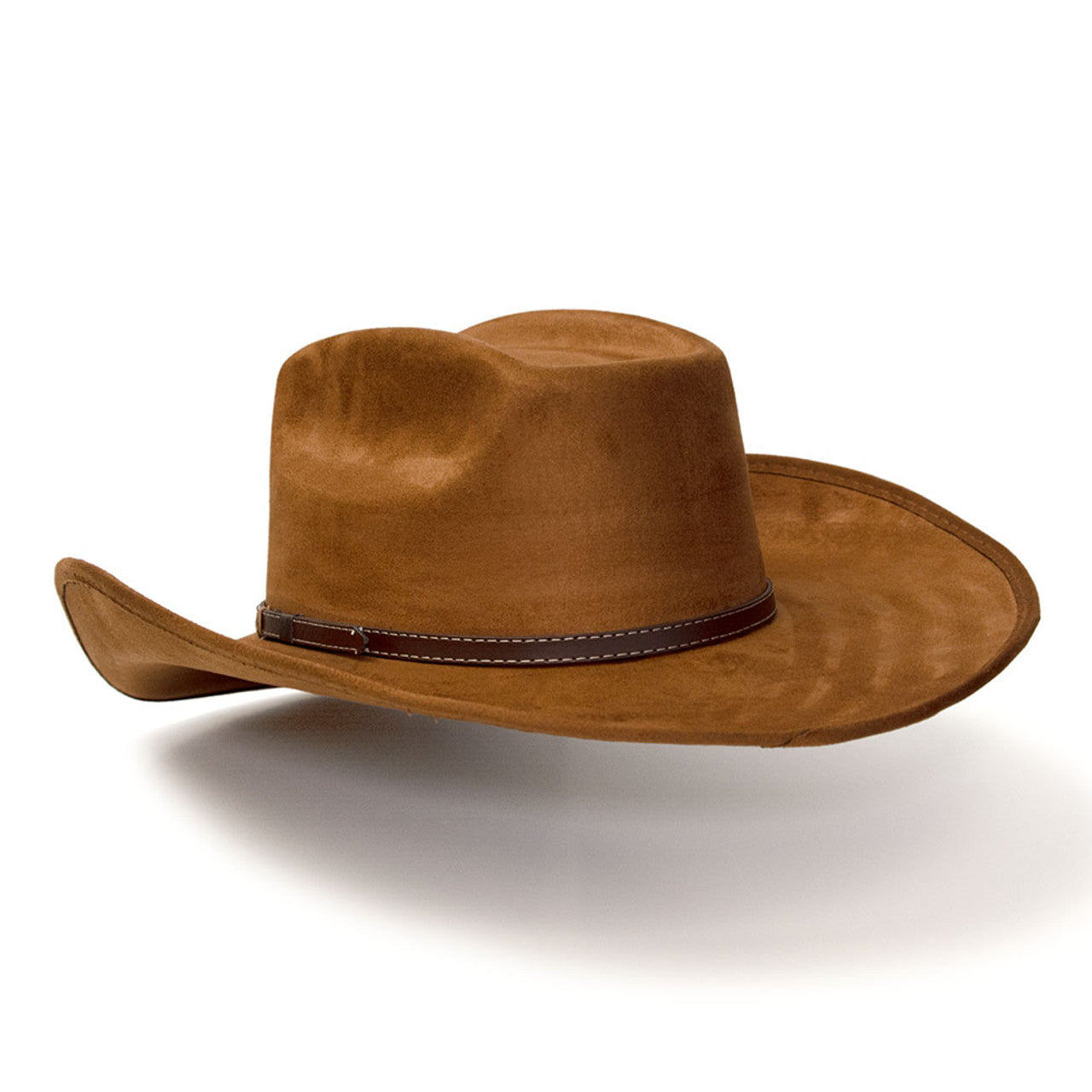 Western Express CL-93 Burnt Sienna Suede Finish Western Wide Cattleman Hat with Leather Hat Band