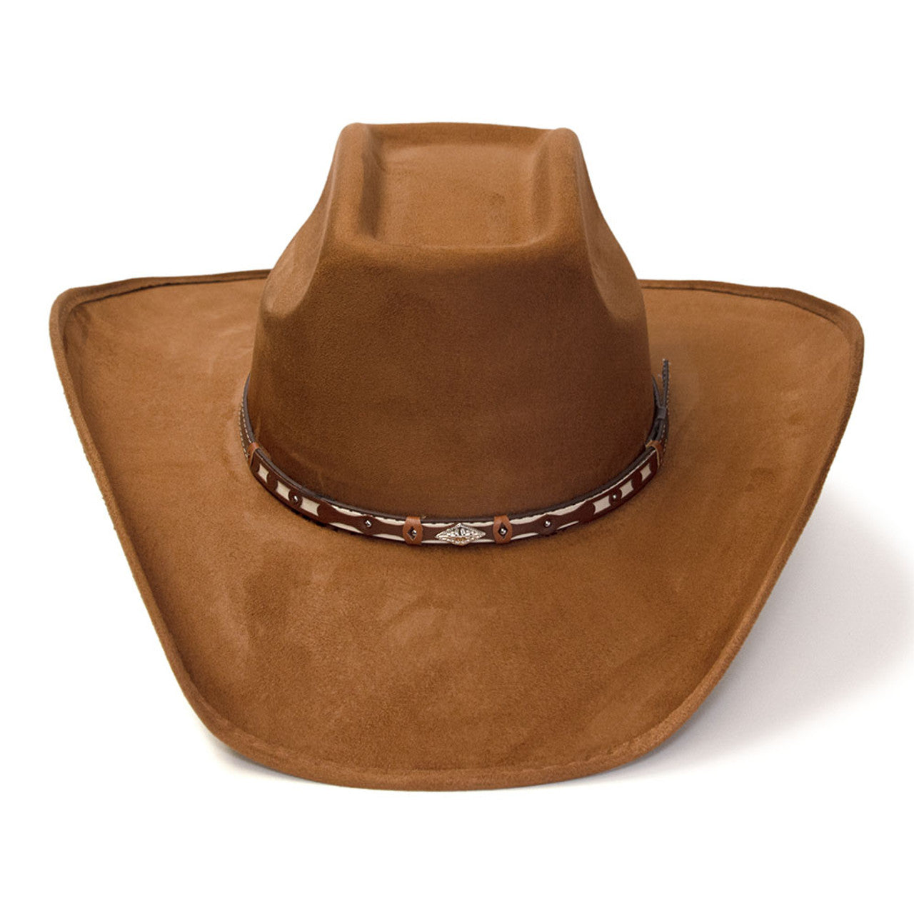 Western Express CL-93 Burnt Sienna Suede Finish Western Wide Cattleman Hat with Leather Hat Band